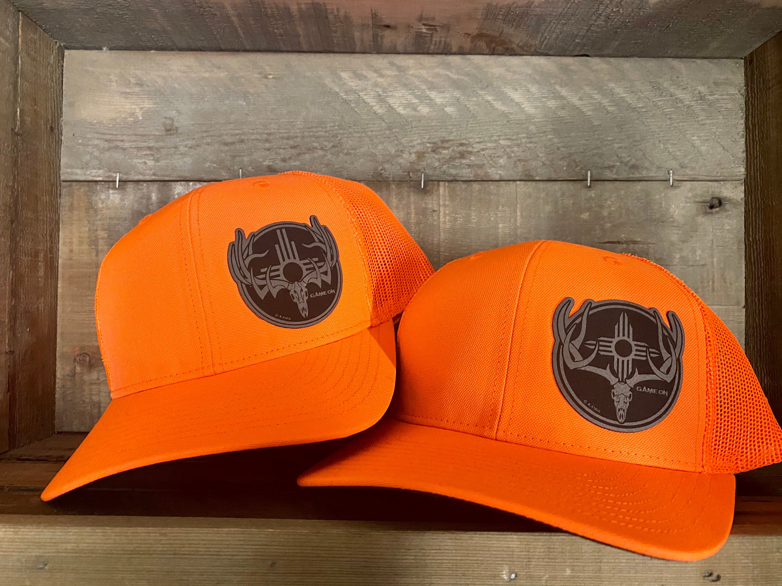 Game On Hunter Orange (snap back hat) with your choice of patch