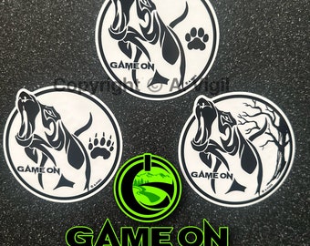 Hound dog white-out - GAME ON 6" OR 3.5'' decal