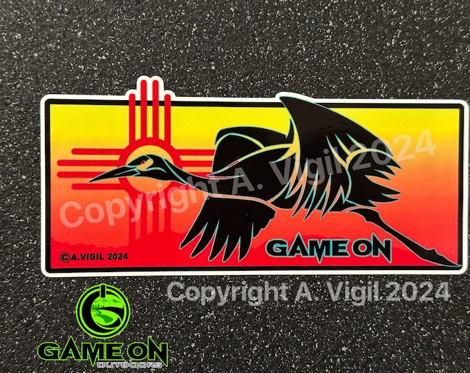 GAME ON NM Sandhill crane premium decal