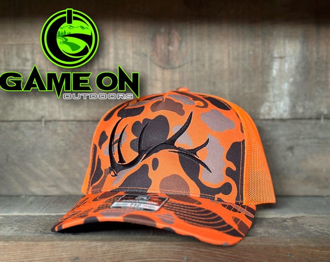 Hunter Orange  elk shed trucker   (snap back hat)