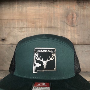 Game On Zia bull elk or mule deer buck 7 panel hat image 3