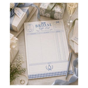 Printable Bridal Shower Gift Tracker