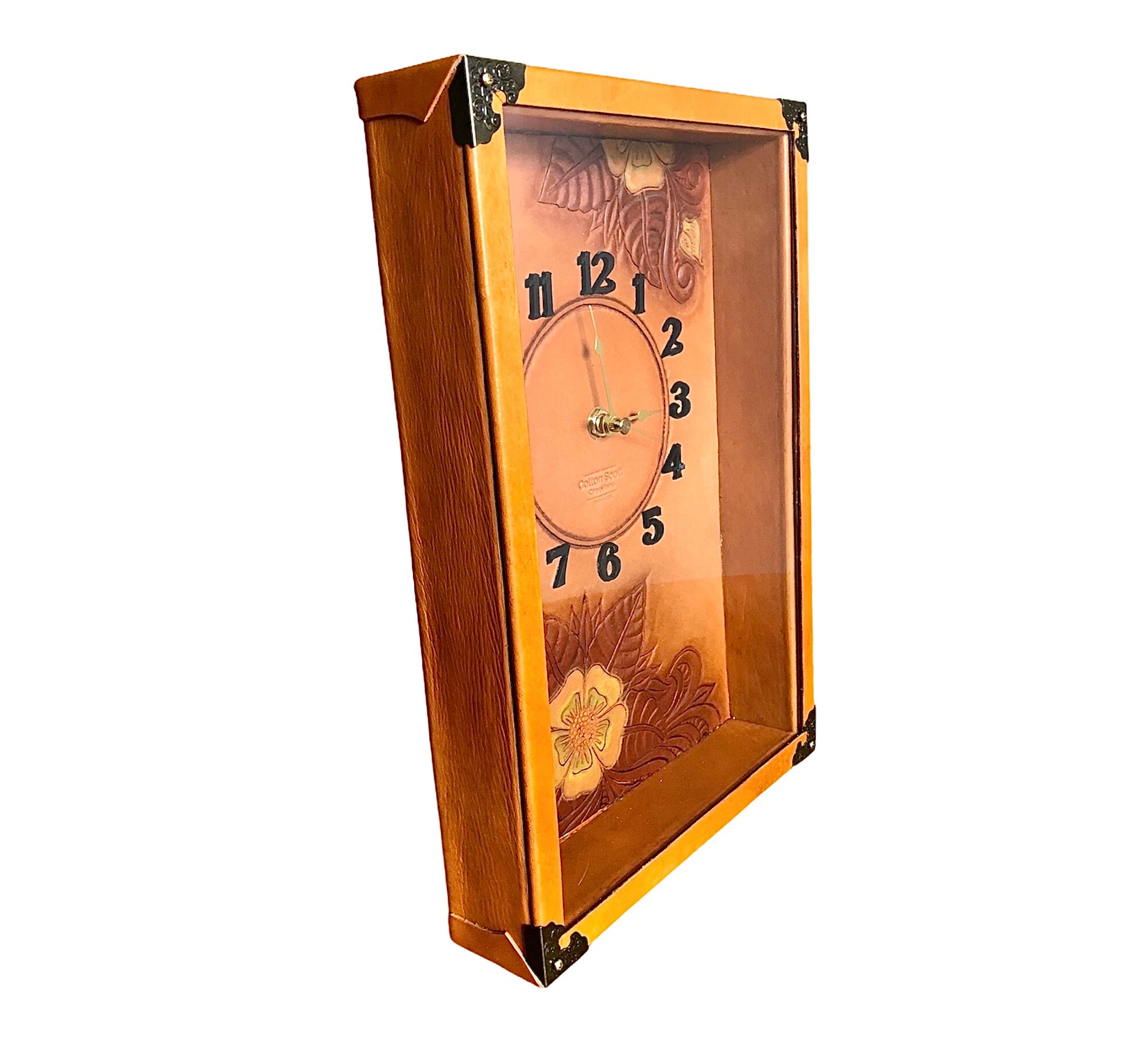 LEATHER WALL CLOCK/handmade/wood/genuine Etsy