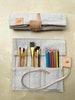 Canvas & Leather paint brush and pencil roll, Paint brush holder, paint brush and pencil roll up pouch, Artist roll, Leather pencil case 