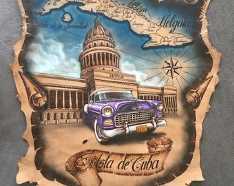 Handmade Leather Wall Art/Tapestry/Decoration/Car/Auto