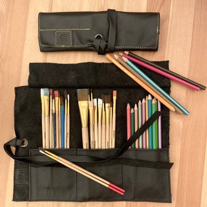 Roll Up Canvas Paint Brush Case For Artists