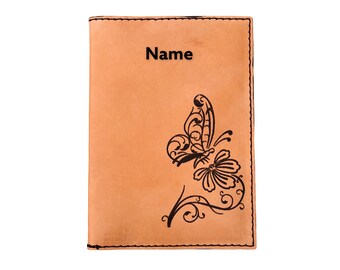 Personalized Birds & Butterflies Genuine Leather Passport Cover Personalized Birds & Butterflies Genuine Leather Passport Cover