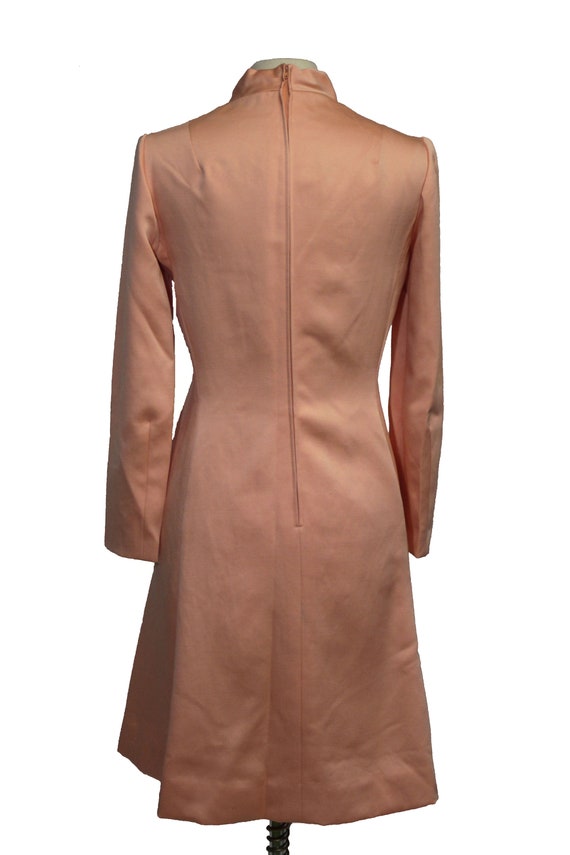 Vintage Peach Formal Long Sleeve Collar Dress - image 4