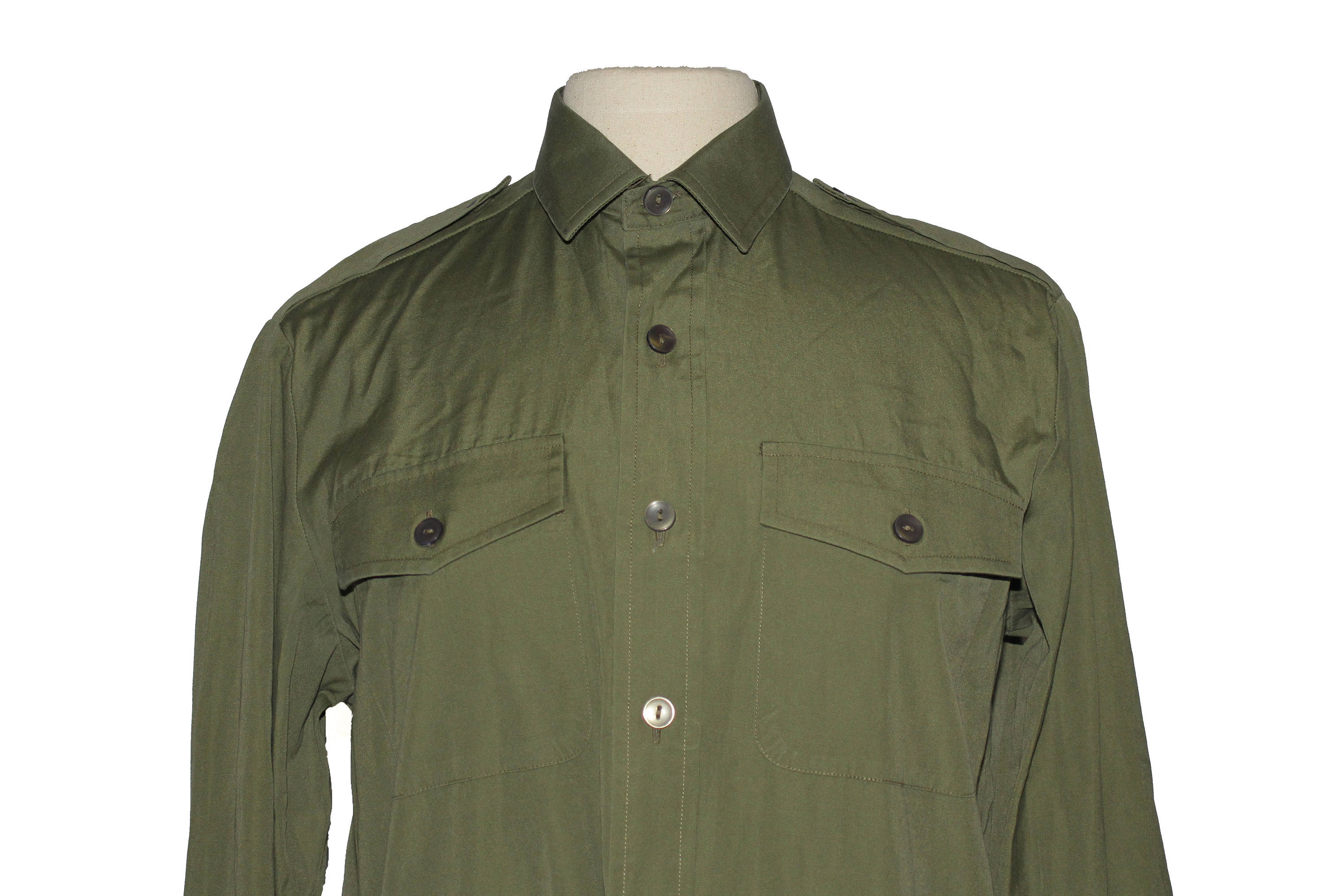 Vintage Military Button up Mens Unisex Shirts in Olive 3 Etsy