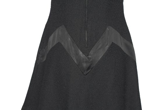 Vintage Black on Black Zig Zag Detail Cocktail Dr… - image 4