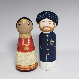 Customized cake topper, non-traditional cake topper,  Indian bride - Desi bride, Asian bridal cake topper, vietnamese bride, Chinese bride,