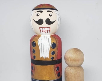 Custom painted 6 inch wooden peg doll