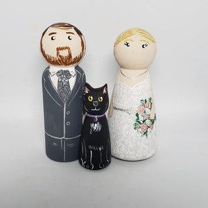 Custom Wedding cake topper,cake topper, pets, bride and groom, bride and bride, groom and groom, pet cake topper, wooden cake topper image 3