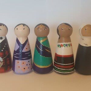 Dolls of the world Peg dolls, multicultural peg dolls,Waldorf dolls, international dolls, educational resource dolls Bild 3