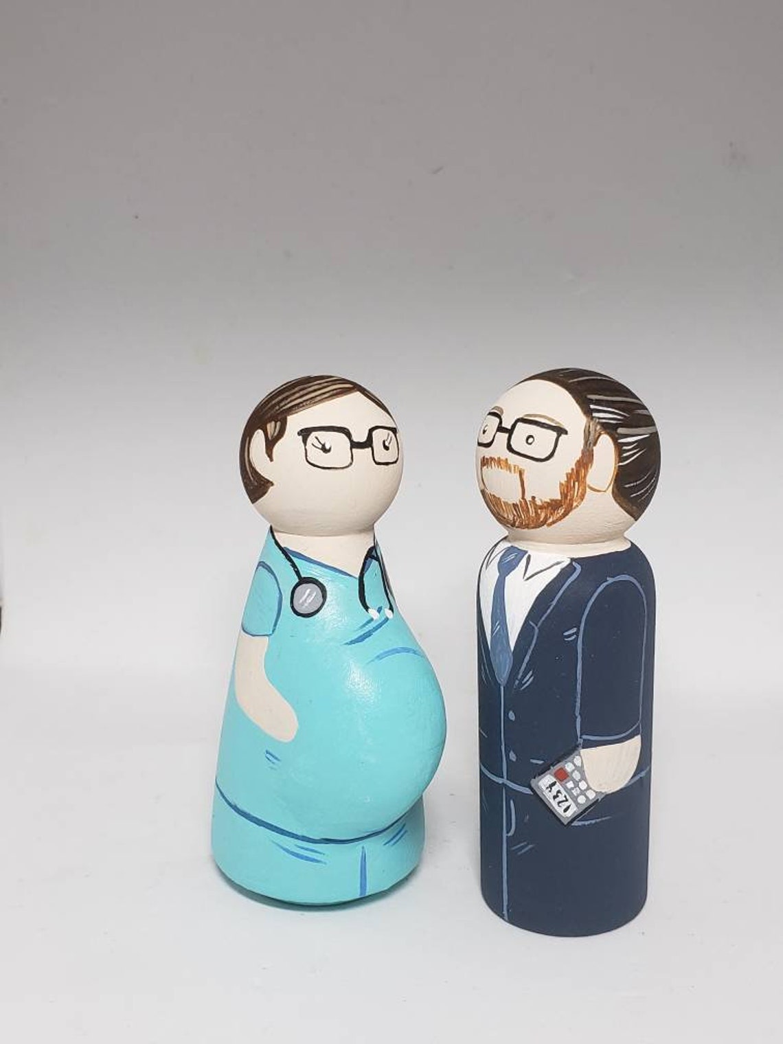 Pregnancy Announcement Peg Doll Personalized Pregnant Peg Etsy