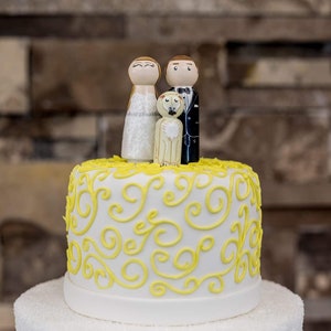 Custom Wedding cake topper,cake topper,bride and groom, bride and bride, groom and groom, pet cake topper, wooden cake topper image 7