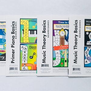 Music Theory Boardgame 4-pack:  Fun games for teaching/reviewing music theory fundamentals with beginners, intermediate and SUZUKI students