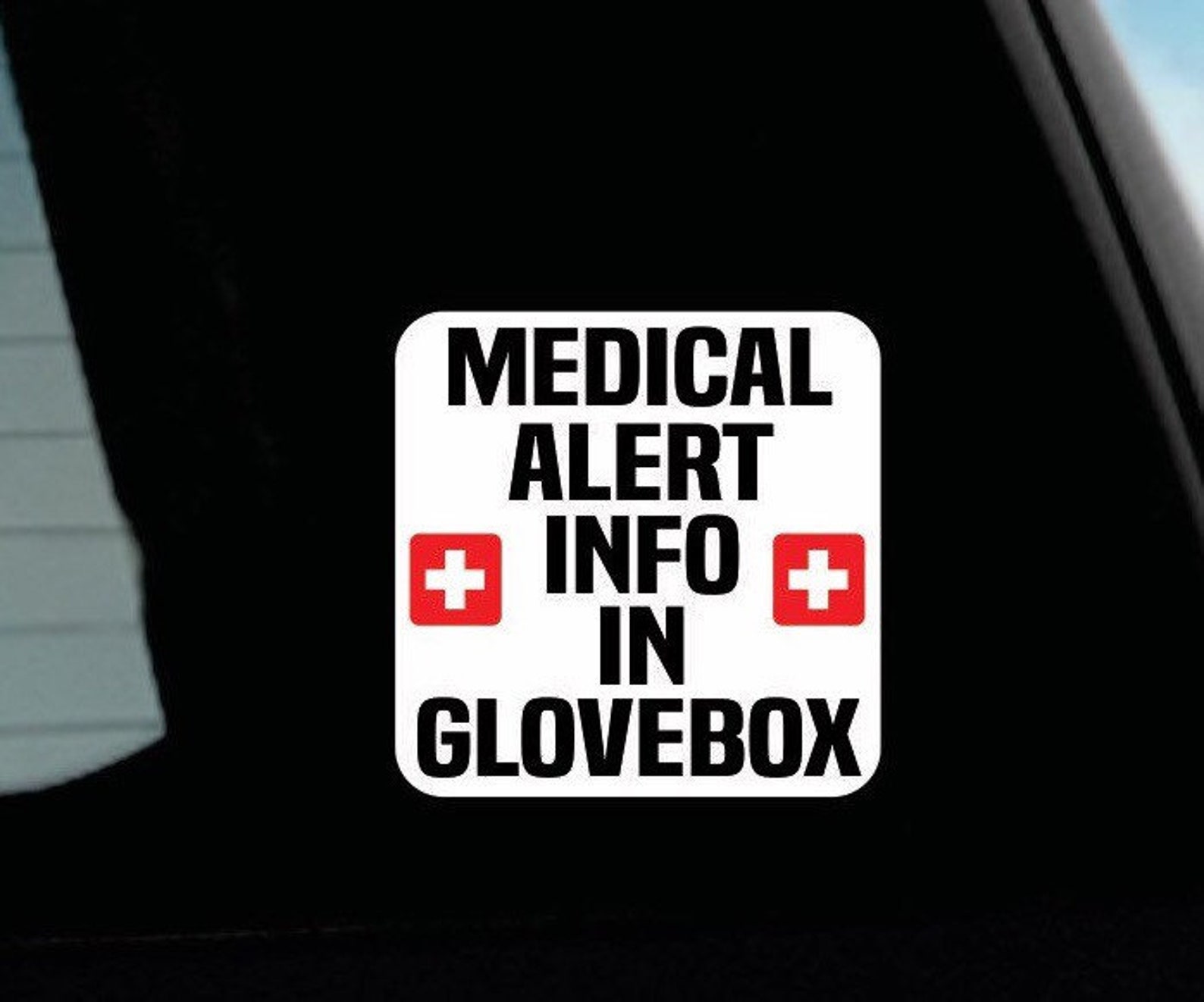 Medical Alert Printed Sticker Medical Info in Glovebox Etsy UK