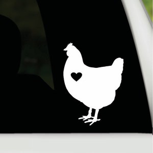 Chicken vinyl decal | Chicken car truck window decal sticker | Chicken laptop sticker | Chicken love heart sticker