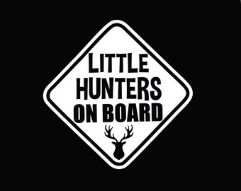 Little hunters on board bumper sticker | on board car decal | deer on board vinyl decal | little hunters on board car sticker