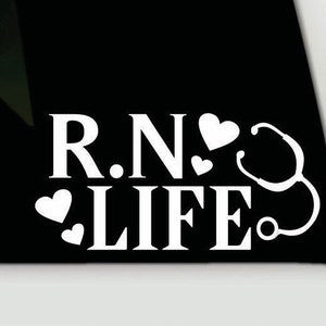R.N LIFE bumper sticker | R.N vinyl car sticker | registered bumper sticker | nurse vinyl decal sticker