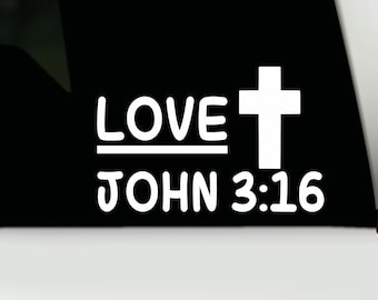 Décalcomanie en vinyle Jean 3:16 | Autocollant de fenêtre de camion de voiture John 316 | Sticker autocollant voiture chrétienne | Sticker chrétien