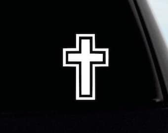 Cross vinyl decal | Christian bumper decal sticker | cross laptop sticker | cross Christian car sticker
