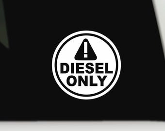 Diesel Only Decal - Fuel Cap Waterproof Sticker - Etsy