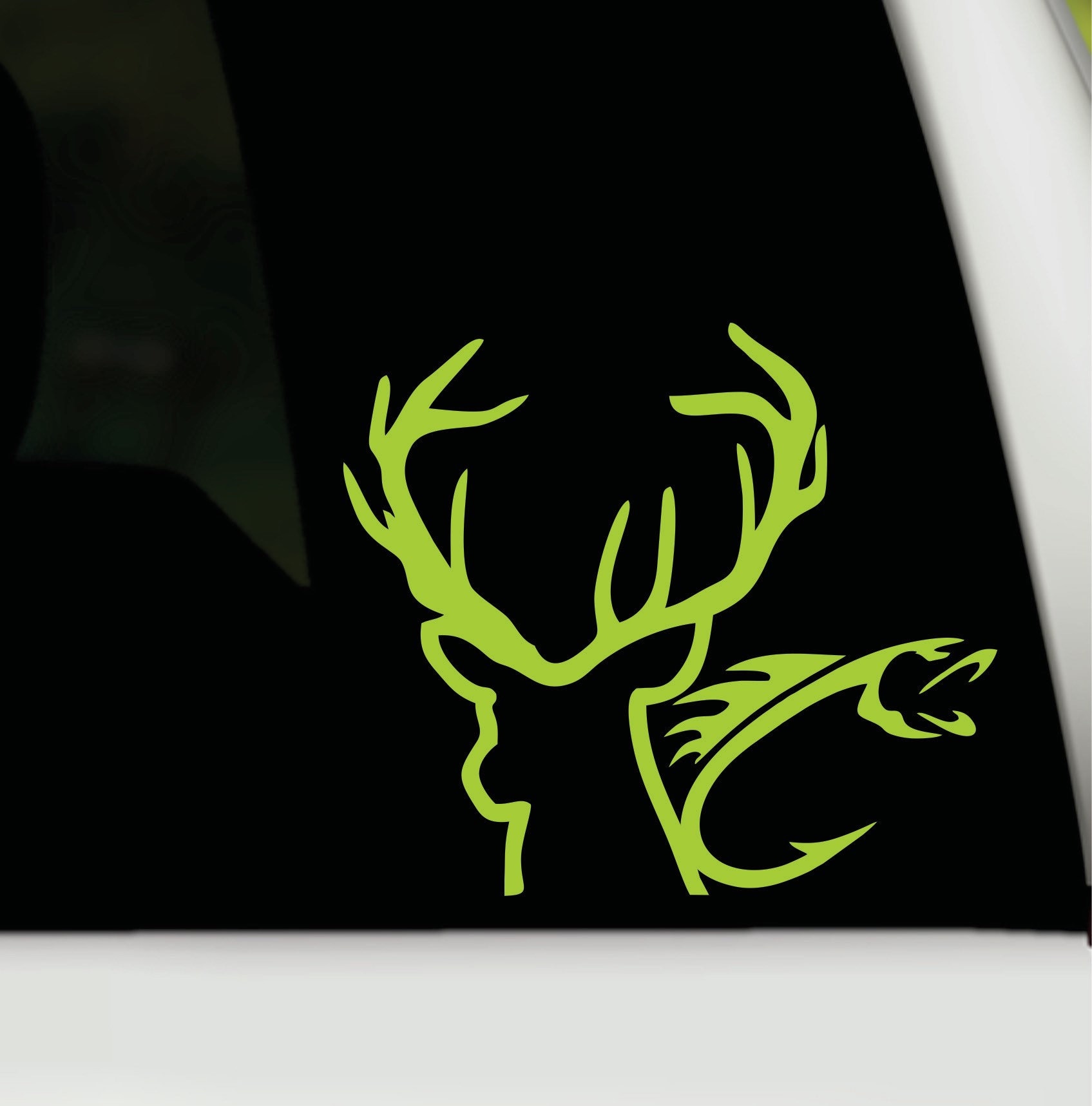 Hunting Bumper Sticker Fishing Bumper Sticker Antlers Car Decal