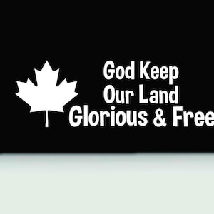 Canadian bumper sticker | Canada vinyl decal | Canada truck car vinyl decal window sticker |  maple leaf sticker | God keep our land decal
