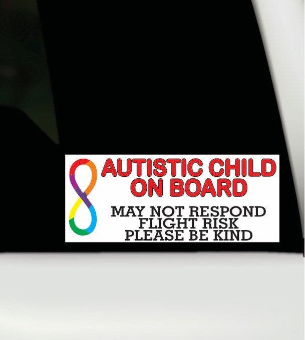 Autistic Adult On Board Design Autism Emergency Car Decal Vinyl Sticker
