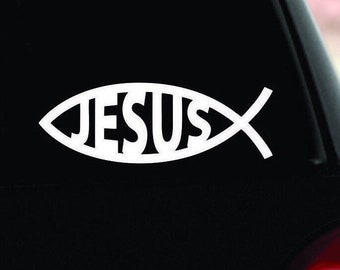 Jesus Bumper Sticker | Jesus Symbol Car Decal | Jesus Vinyl Sticker | Jesus Fish Sticker