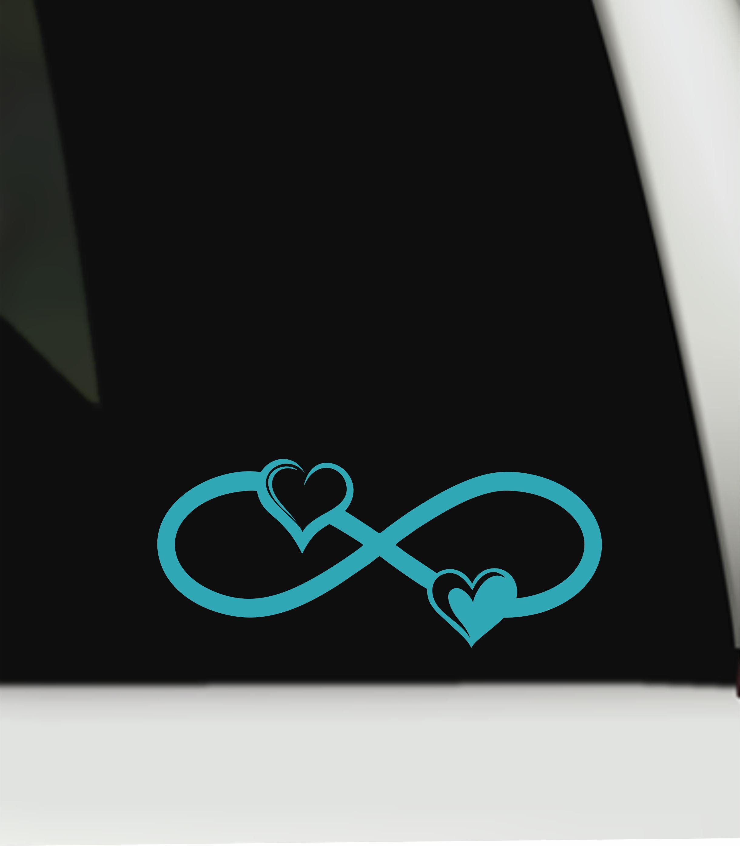 Infinity Heart Waterproof Vinyl Decal | Infinity Symbol Car Window