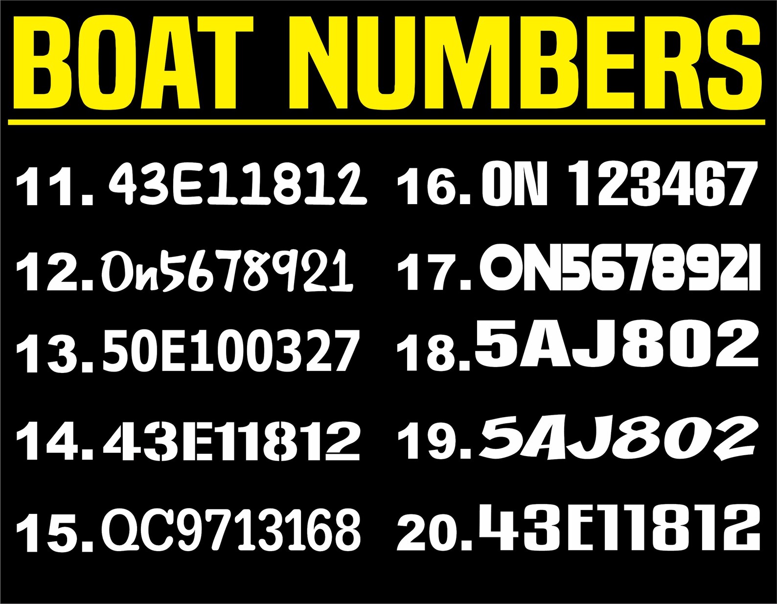 Custom Boating Numbers Boat Numbers | Boat Vinyl Decals | Boat Registration Numbers | Marine ...