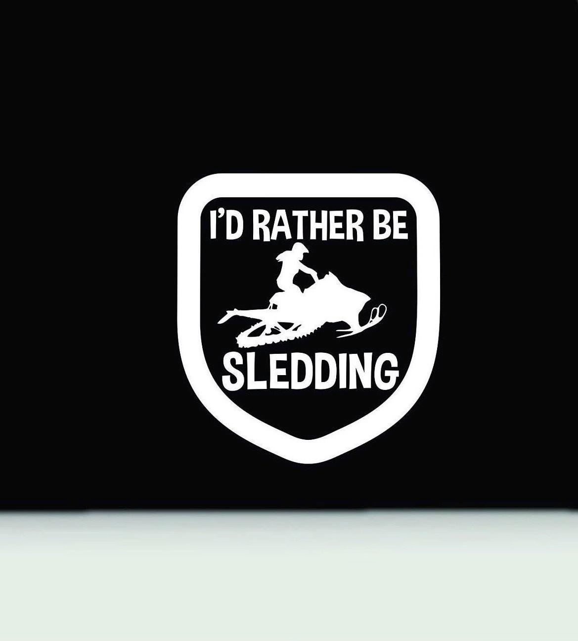 I’d Rather Be Sledding Ladies Vinyl Decal | Sled Bumper Sticker | Sled ...