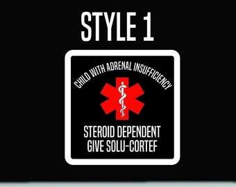 Adrenal Insufficiency vehicle decal sticker | medical  alert bumper sticker