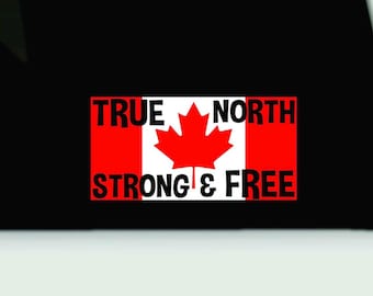 Canadian Flag Vinyl Decal | Canada Flag Sticker | Canadian Flag bumper sticker | Canadian vinyl car truck sticker | Strong & Free Sticker