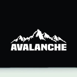 Avalanche mountai  bumper sticker | mountain  vinyl decal | avalanche mountain sticker decal