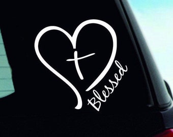 Blessed Car Decal | Blessed Bumper Sticker | Blessed Vinyl Decal | Laptop Decal | Blessed | Christian Decal | Blessed Sticker | Christian
