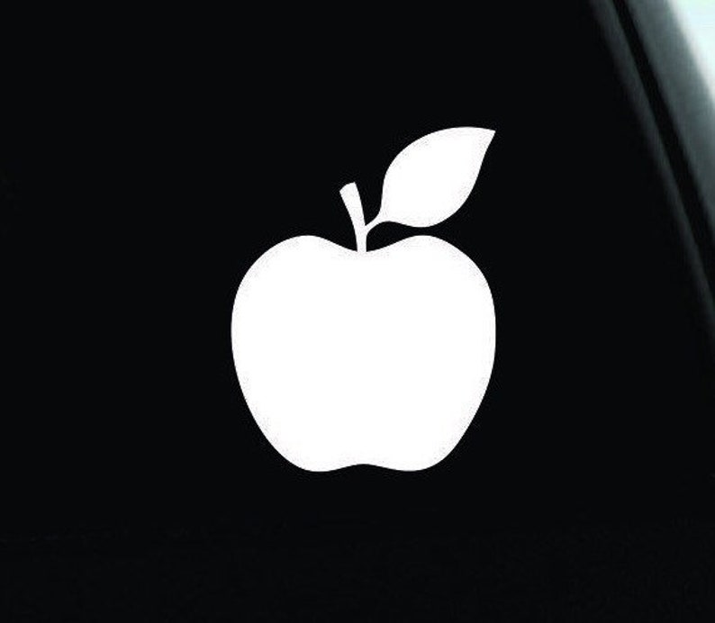 Apple Bumper Sticker Apple icon vinyl Decal Apple Laptop Etsy