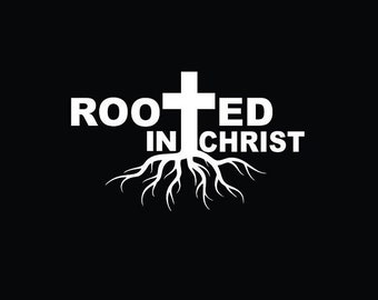 Rooted in Christ vinyl decal | Christian bumper sticker | Christian waterproof car decal sticker | Rooted in Christ