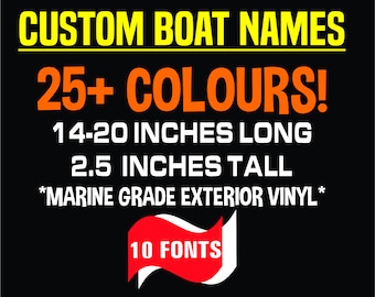 Custom boat name Vinyl Decals | Boat decals | Marine Grade Vinyl Boat Names  | Custom boat name vinyl decals | Custom boat decals