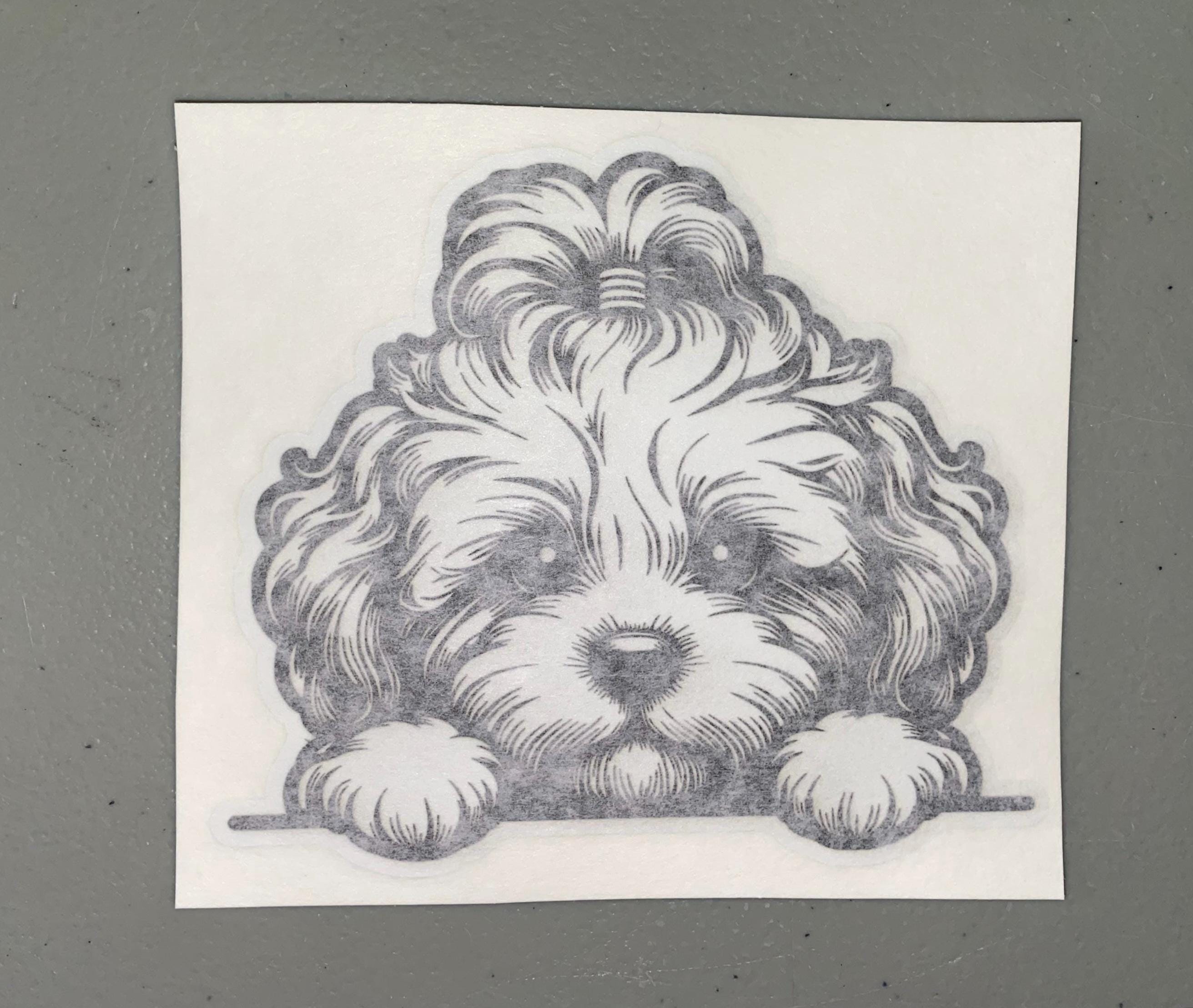 Cavapoo Peeking Vinyl Sticker | Cavapoo Dog Bumper Sticker | Cavapoo ...