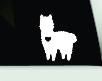 Adesivo in vinile con lama innamorata / Adesivo per finestrino di auto e camion con lama o alpaca / Adesivo per paraurti con lama / Adesivo con cuore di lama