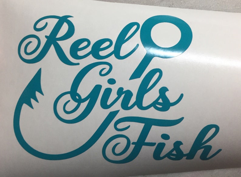 Girls Fishing Car Sticker Reel Girls Fish Vinyl Decal Reel Etsy