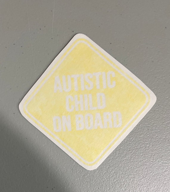 20 adesivi di sicurezza per autismo, per bambini con autismo a bordo, adesivi per finestre e decalcomanie, 7,6 x 12,7 cm, etichetta per autismo (10,2 x 14 cm