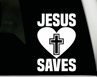 Jesus Saves window decal | Jesus  bumper sticker | Jesus Saves vinyl car decal | Jesus saves sticker | Christian bumper sticker