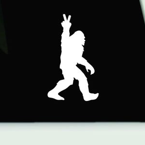 Bigfoot peace sign decal | Bigfoot Sticker | Bigfoot Bumper Sticker | Bigfoot Window Car Truck Sticker | Sasquatch Decal | Yeti window Decal