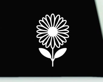 Pegatina de margarita para parachoques / calcomanía de vinilo con flores / calcomanía de flores para ventana / calcomanía de flores para ventana de auto y camioneta / calcomanía de flores para auto con margaritas