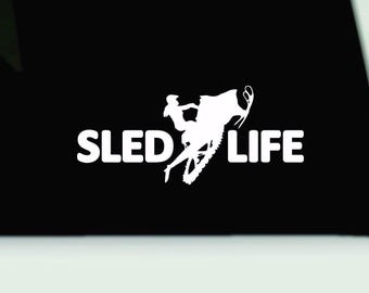 Sled life vinyl ladies decal | sled life bumper sticker | snowmobile vinyl decal sticker | sled decal | ladies snowmobile  bumper sticker